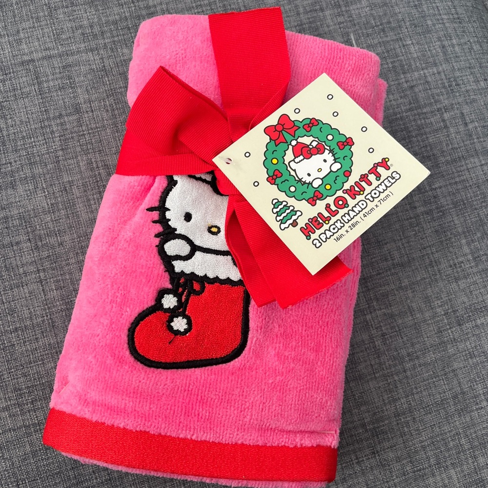 Hello Kitty Christmas Bathroom Hand Towel Set Stocking Stuffer Hello Kitty